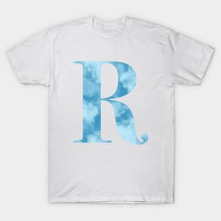 Clouds Blue Sky Initial Letter R T-Shirt